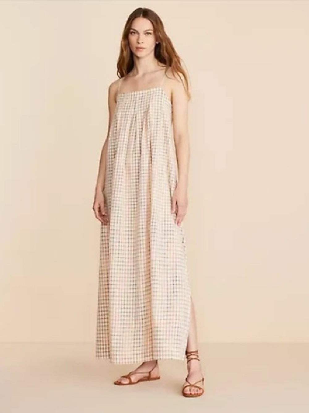NWT Lou & Grey Loft Box Check Maxi Dress Medium